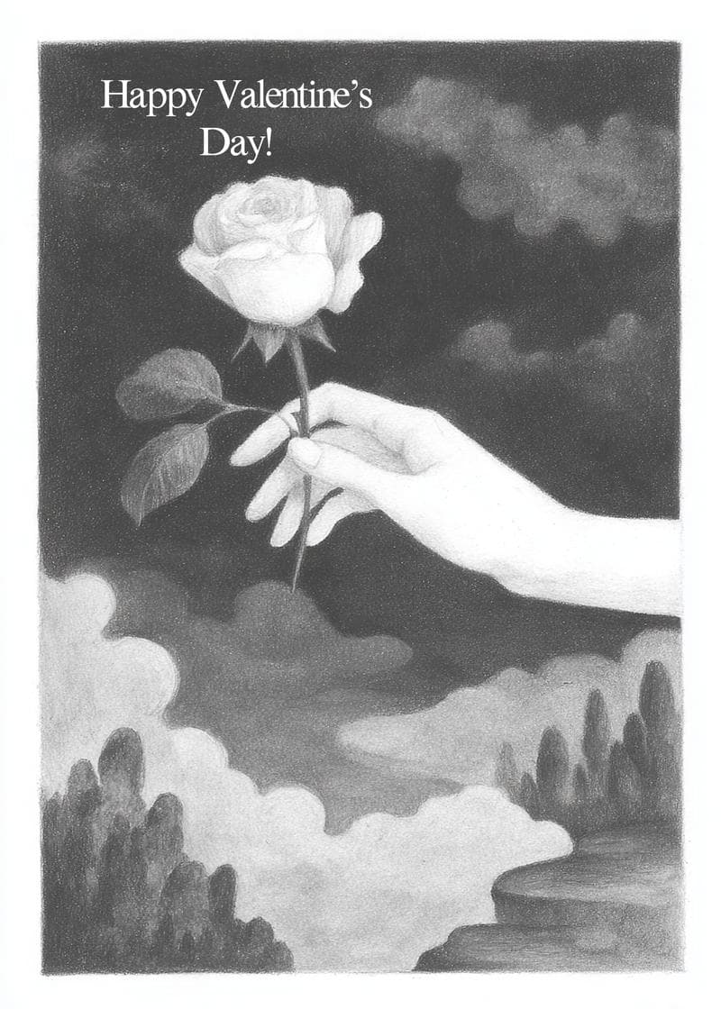 Romantic Rose Valentine Card card