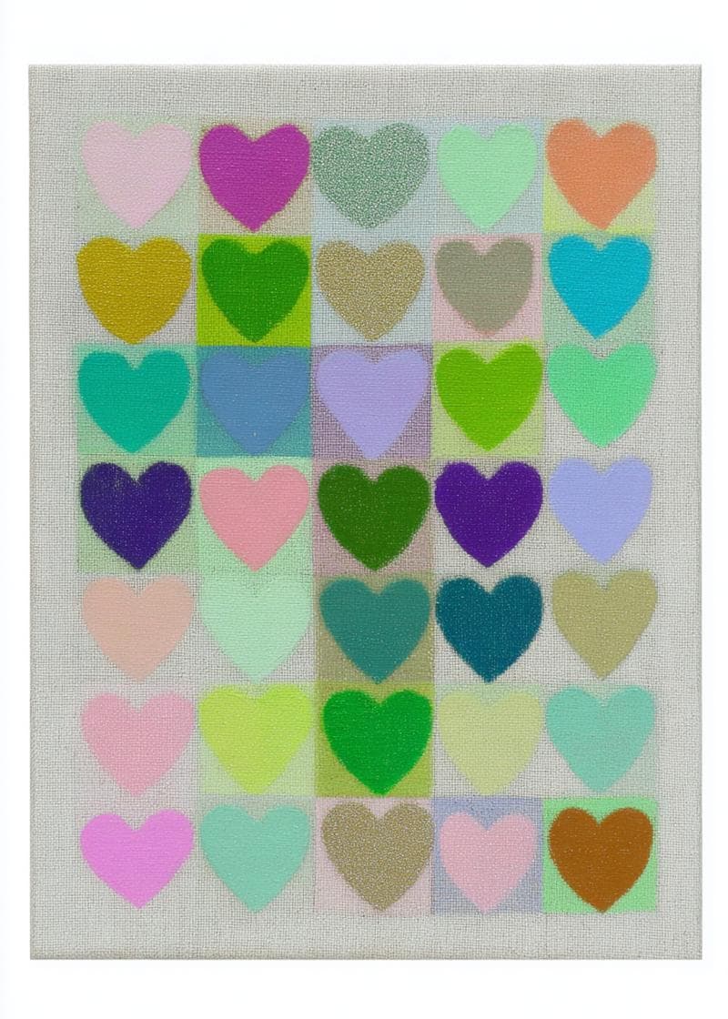 Colorful Heart Grid Card card