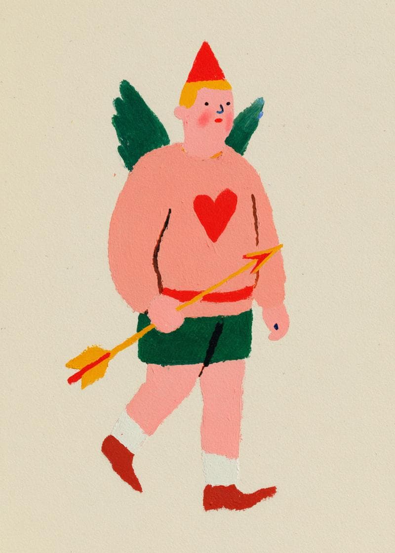 Whimsical Cupid Greeting Card card