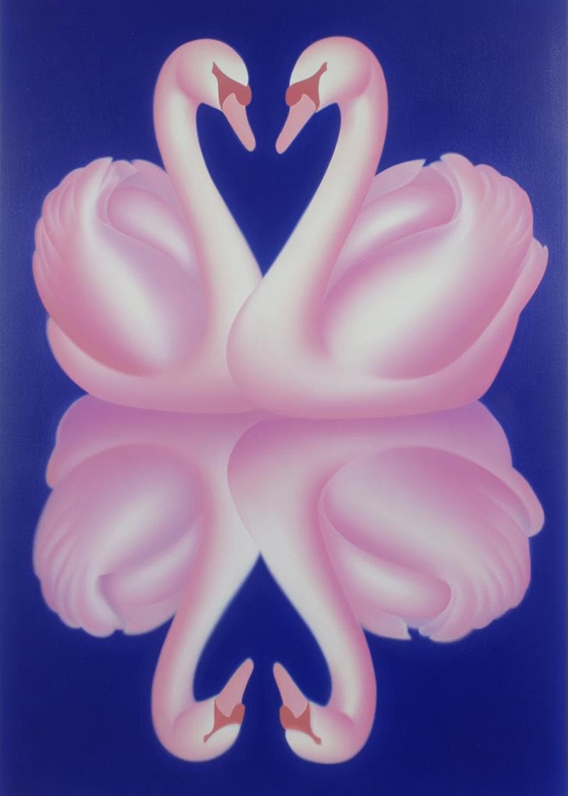 Elegant Swan Reflection Card card