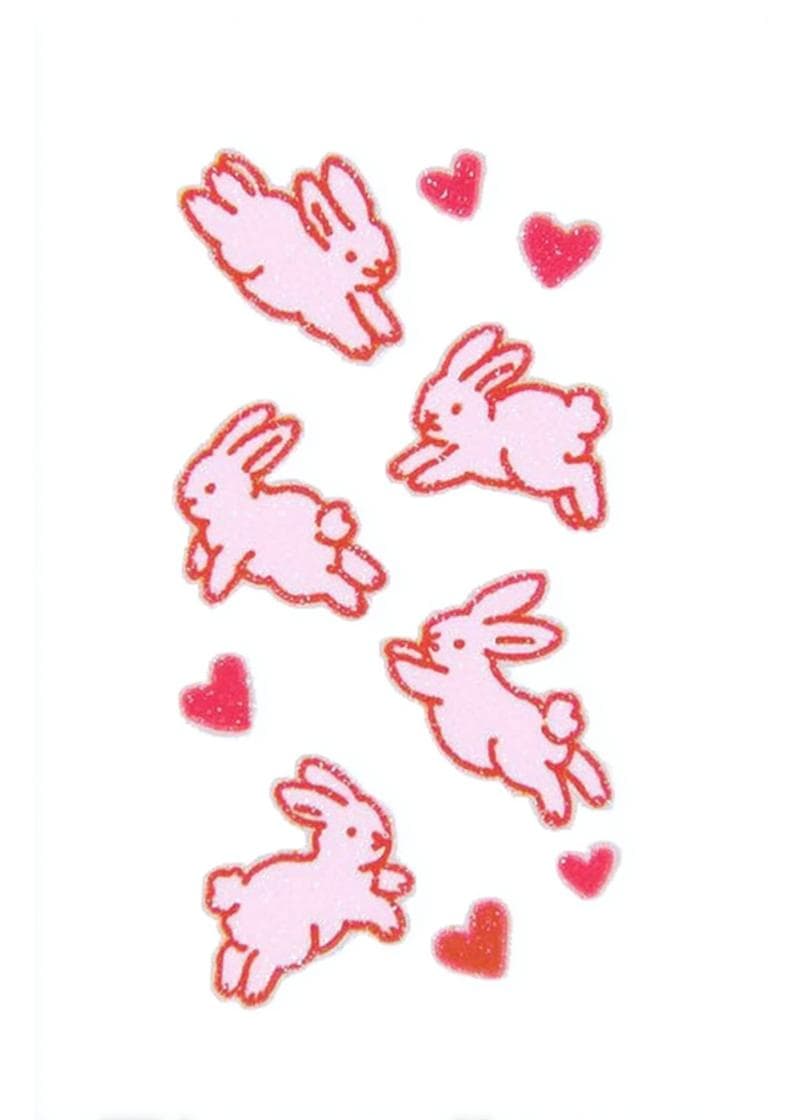 Cute Bunnies and Hearts Card card