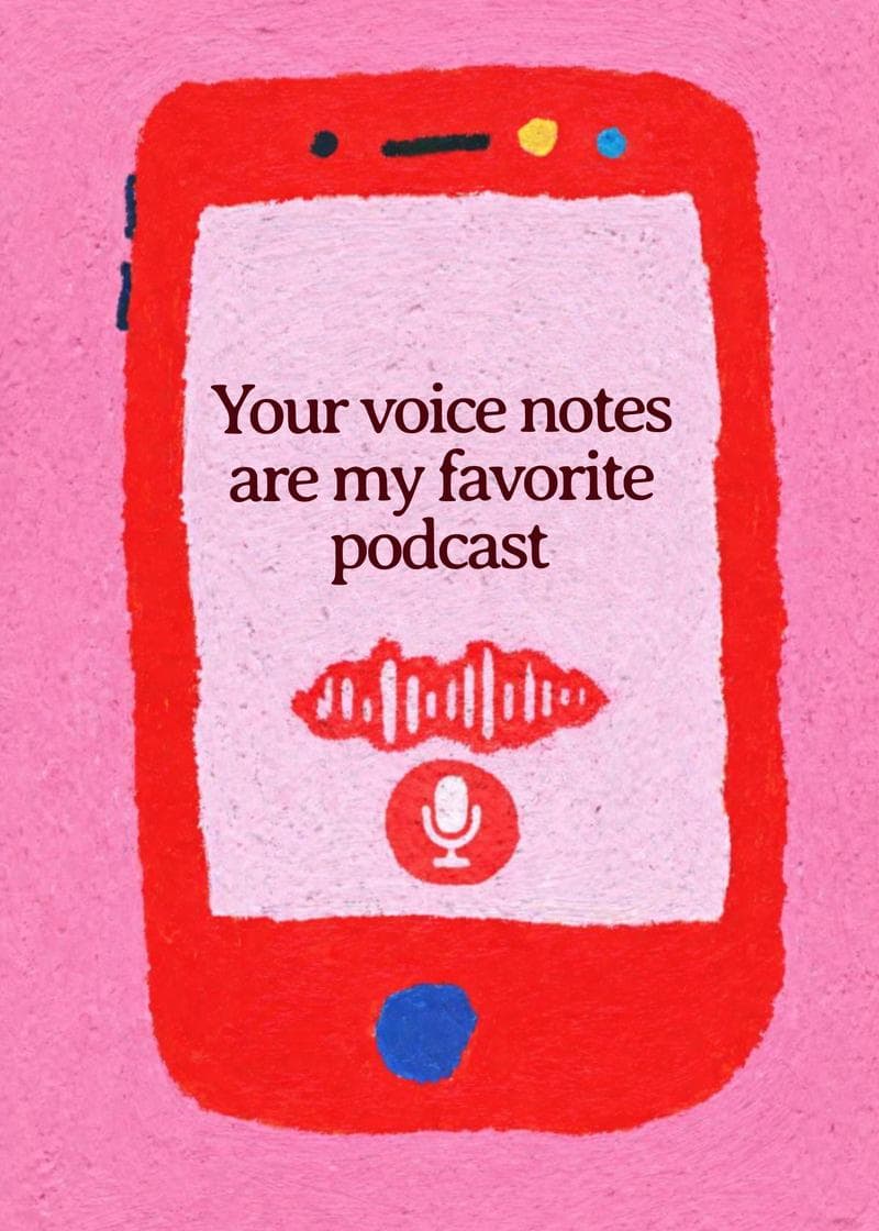 your voice notes card