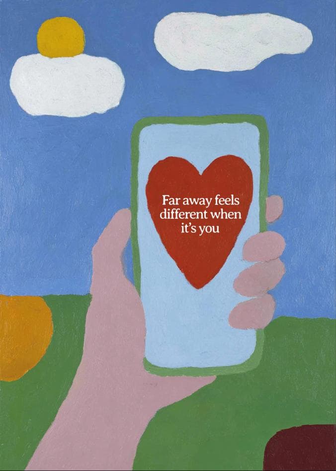 far away feels different when it's you card