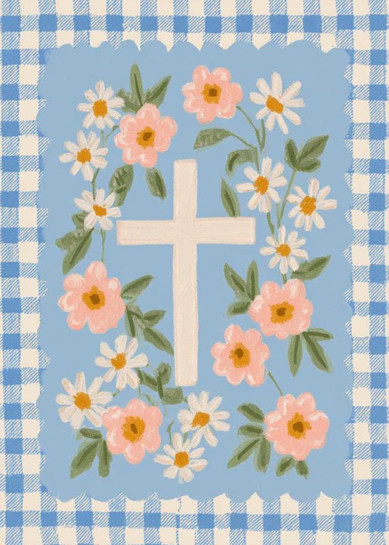 Floral cross card