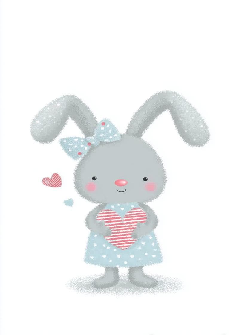 Cute Bunny Heart Card card