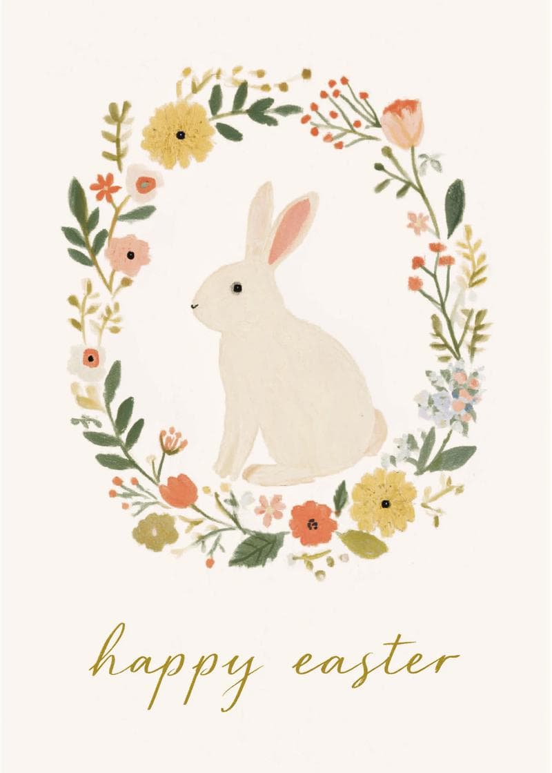 Floral Bunny Easter Card card