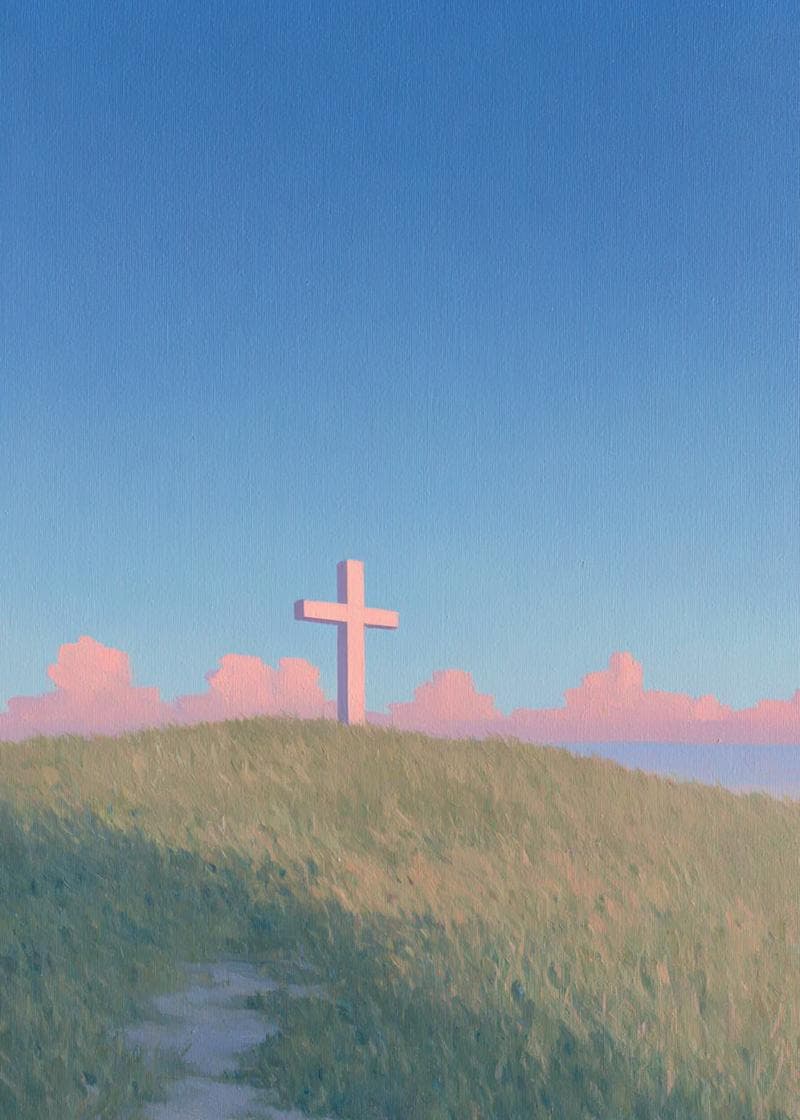 Peaceful Hillside Cross card