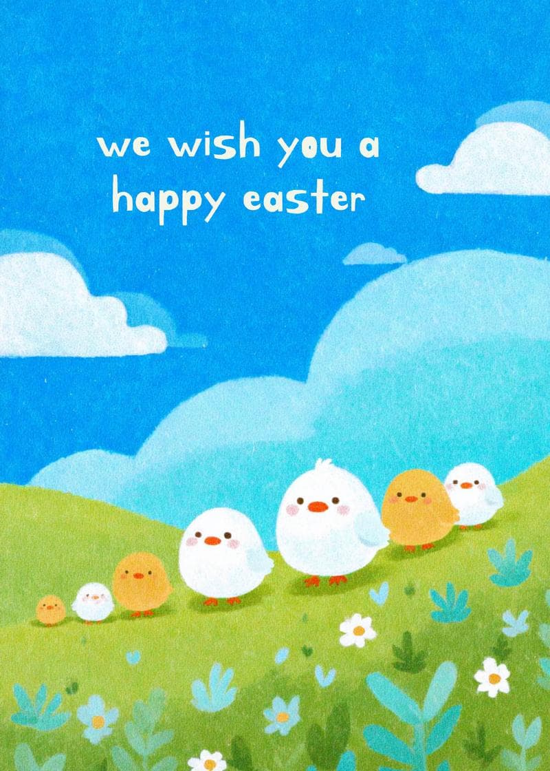 we wish you a happy easter card
