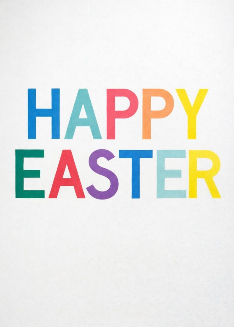 Happy easter colored card