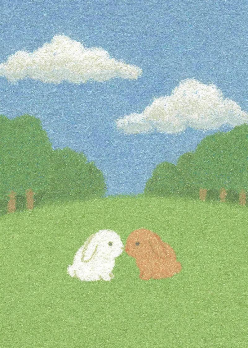 kissing bunnies card