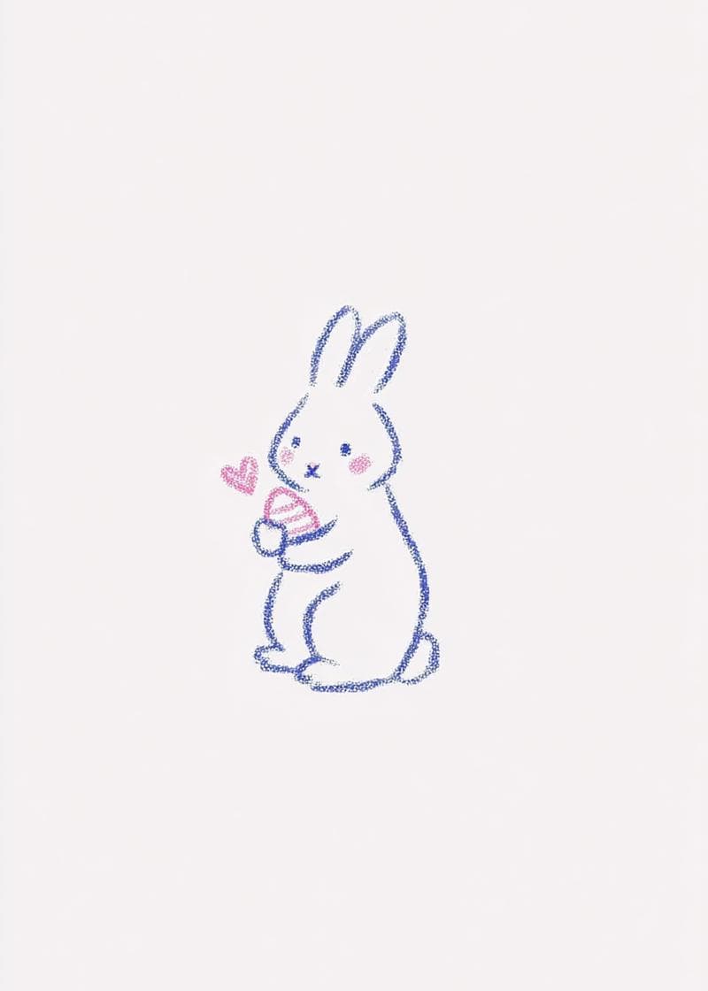 bunny holding egg card
