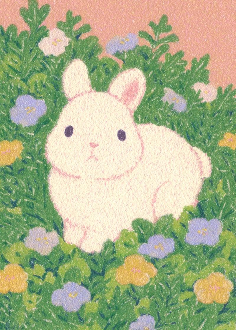 rabbit in bush card
