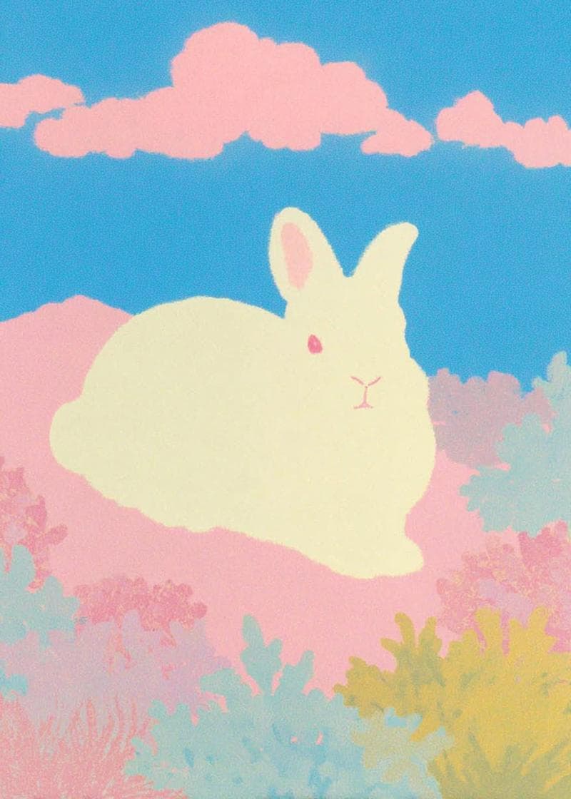 rabbit in the field card