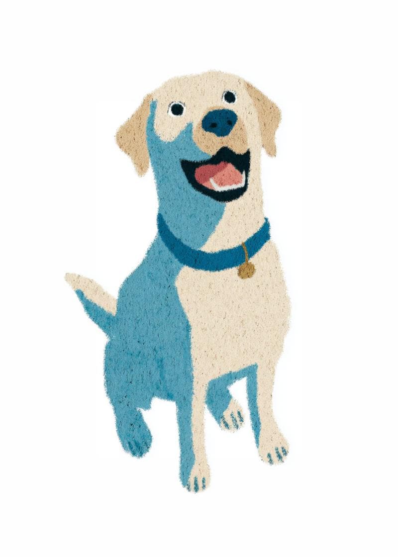 labarador sitting and smiling card