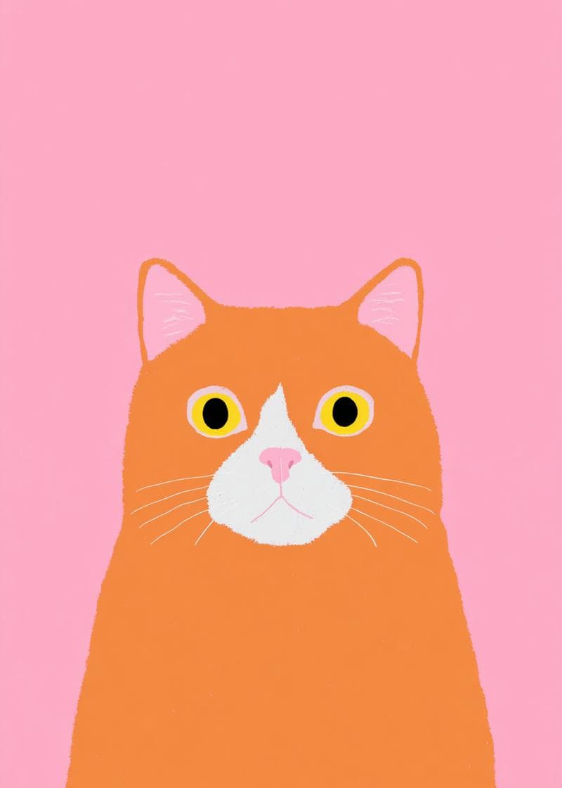 orange cat staring card