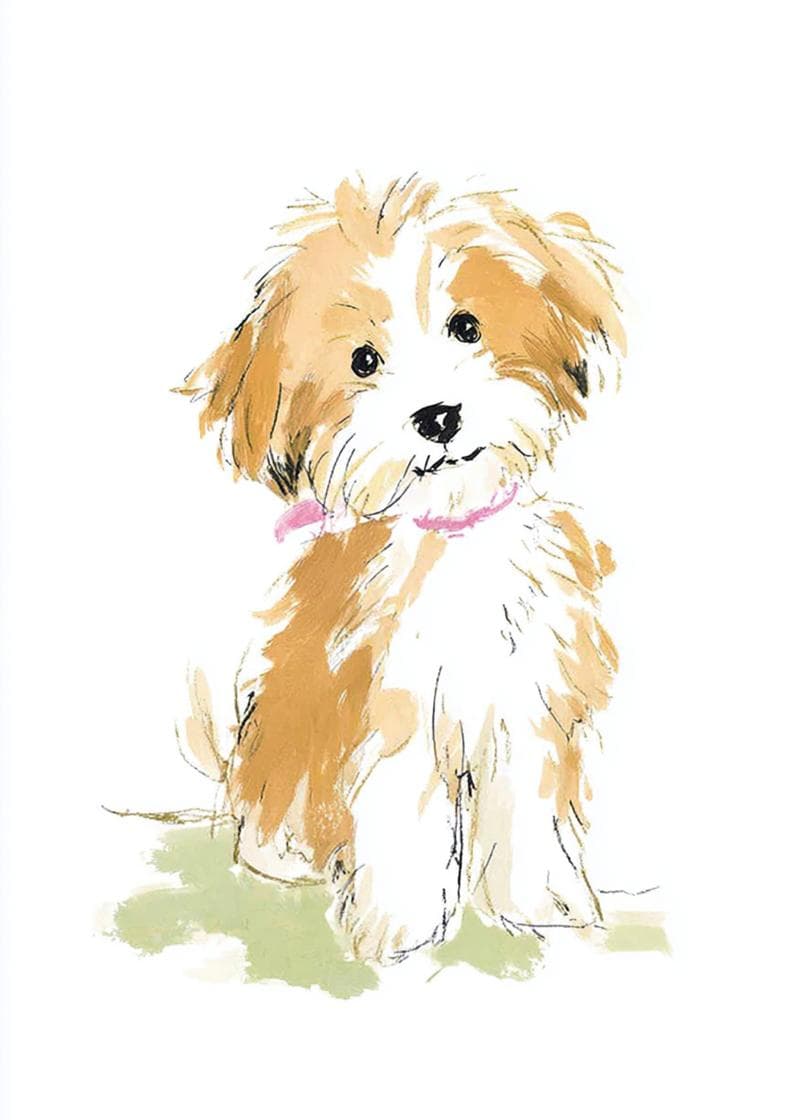 cute dog sketch card