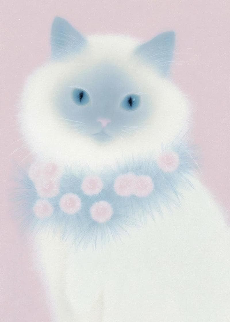 ragdoll cat with cool scarf card
