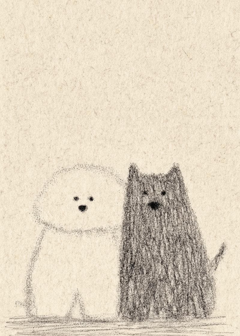 dog sketch card