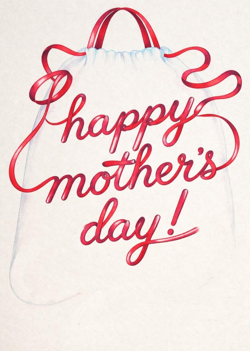 happy mother's day bow card