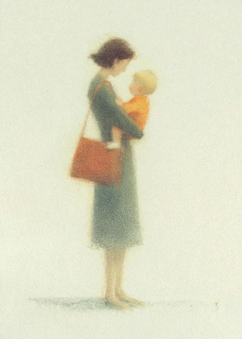 mom and sun moody illustration card
