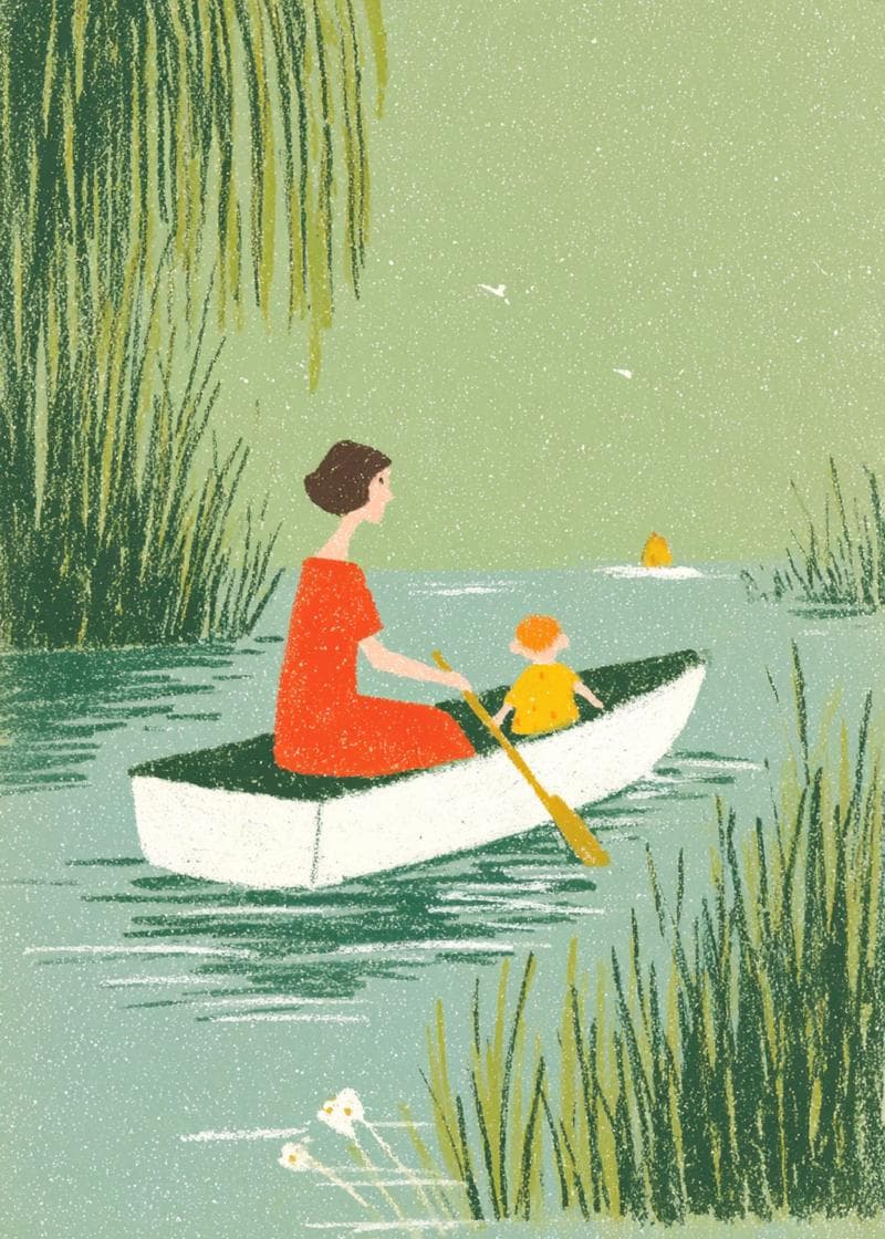 mom in boat card