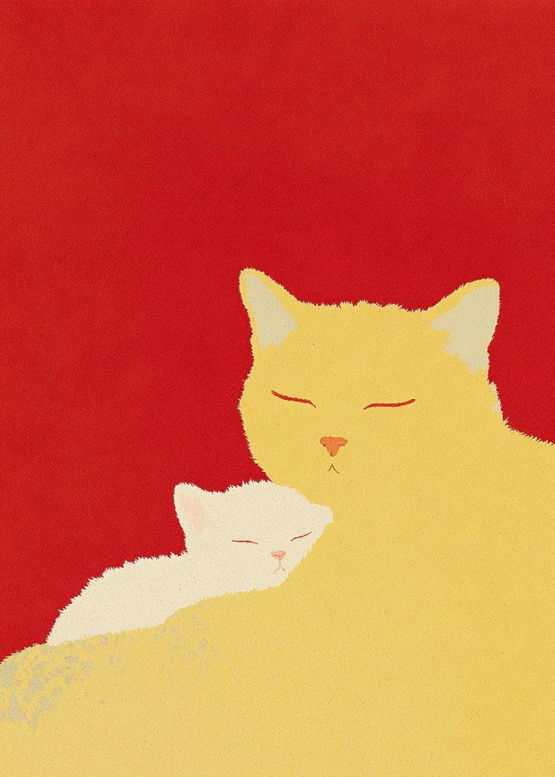 cat mom and kitten card
