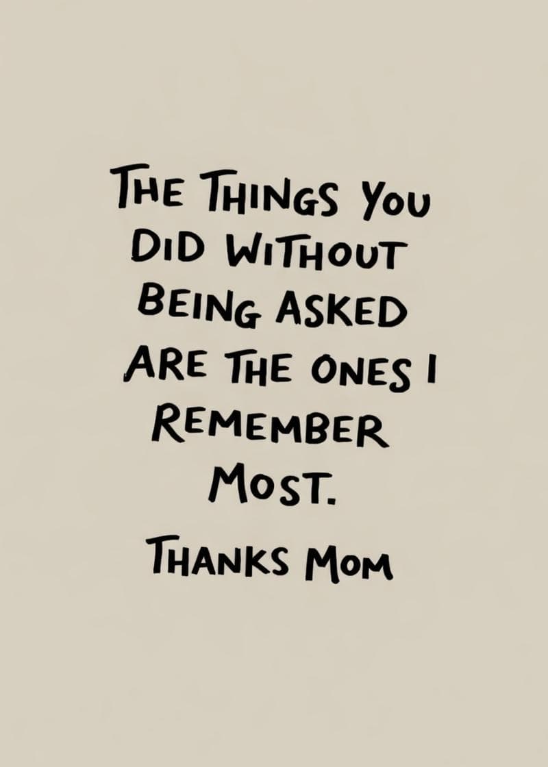 the things you did without being asked card