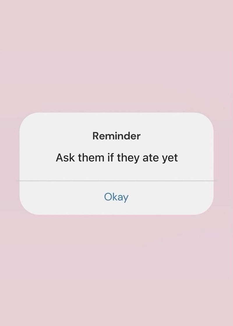 reminder ask them if they ate yet card