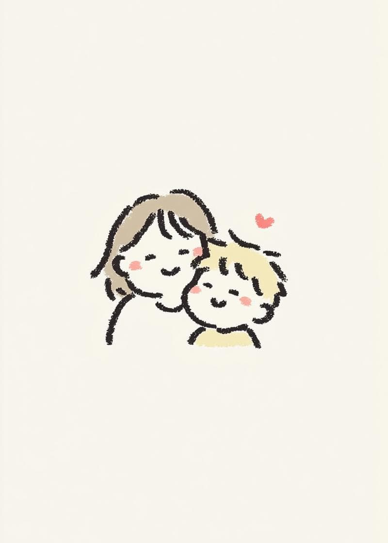 mom and son affectionate