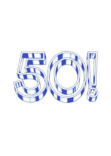 50 chrome lettering