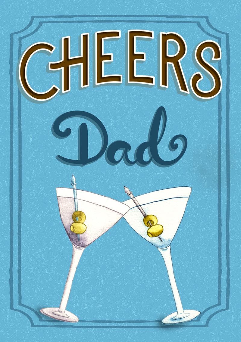 Cheers Dad Martini Card card