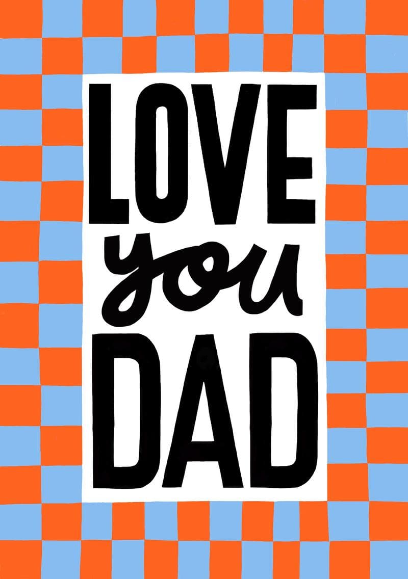 Checkerboard Love You Dad card
