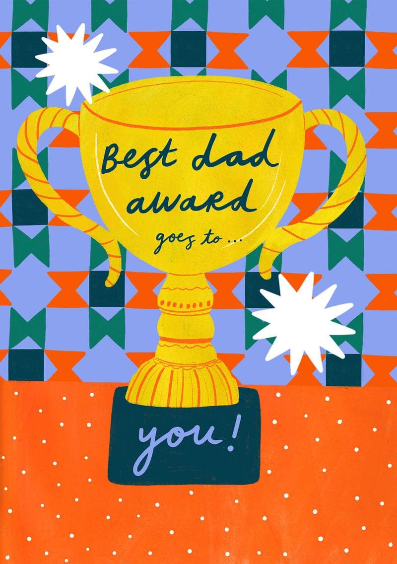 Best Dad Award Trophy card