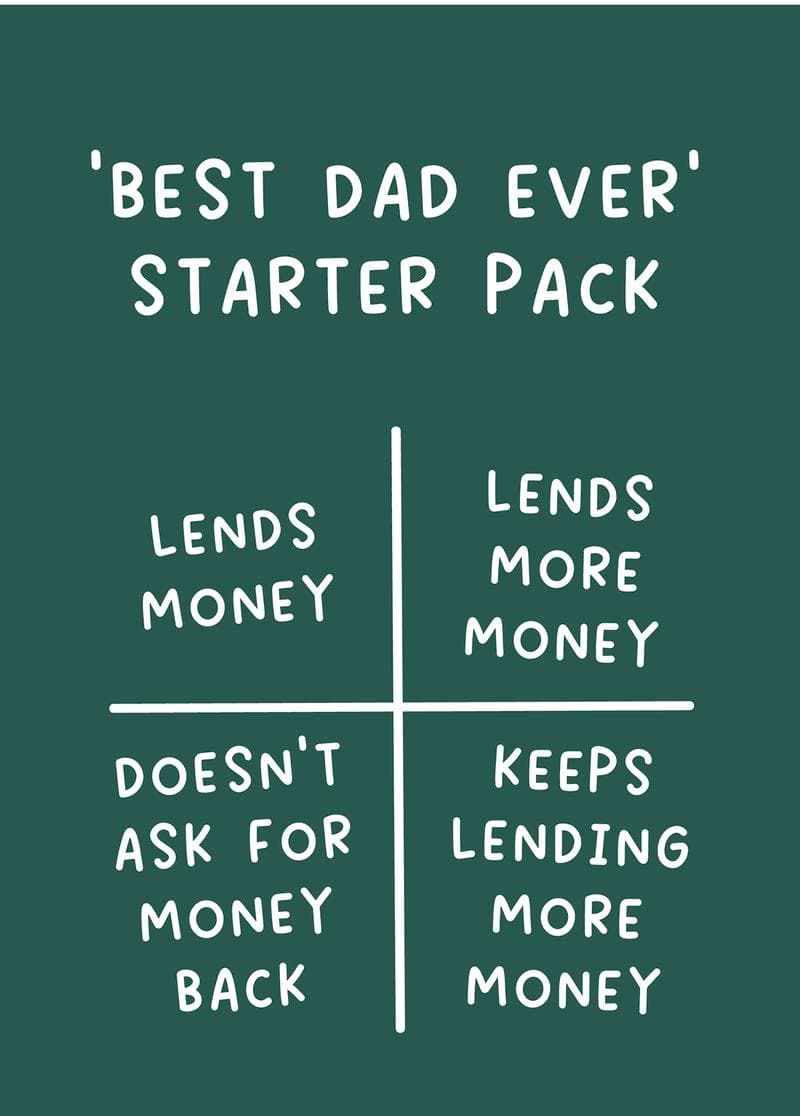 Best Dad Ever Starter Pack card