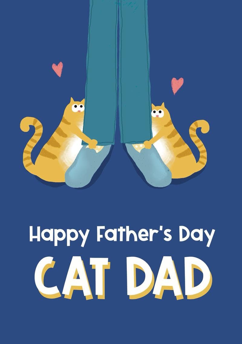 Cat Dad Father's Day Card card