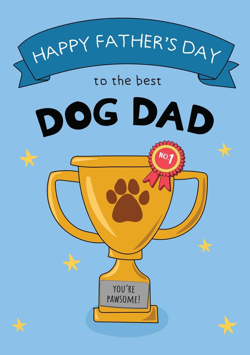 Best Dog Dad Trophy Card card