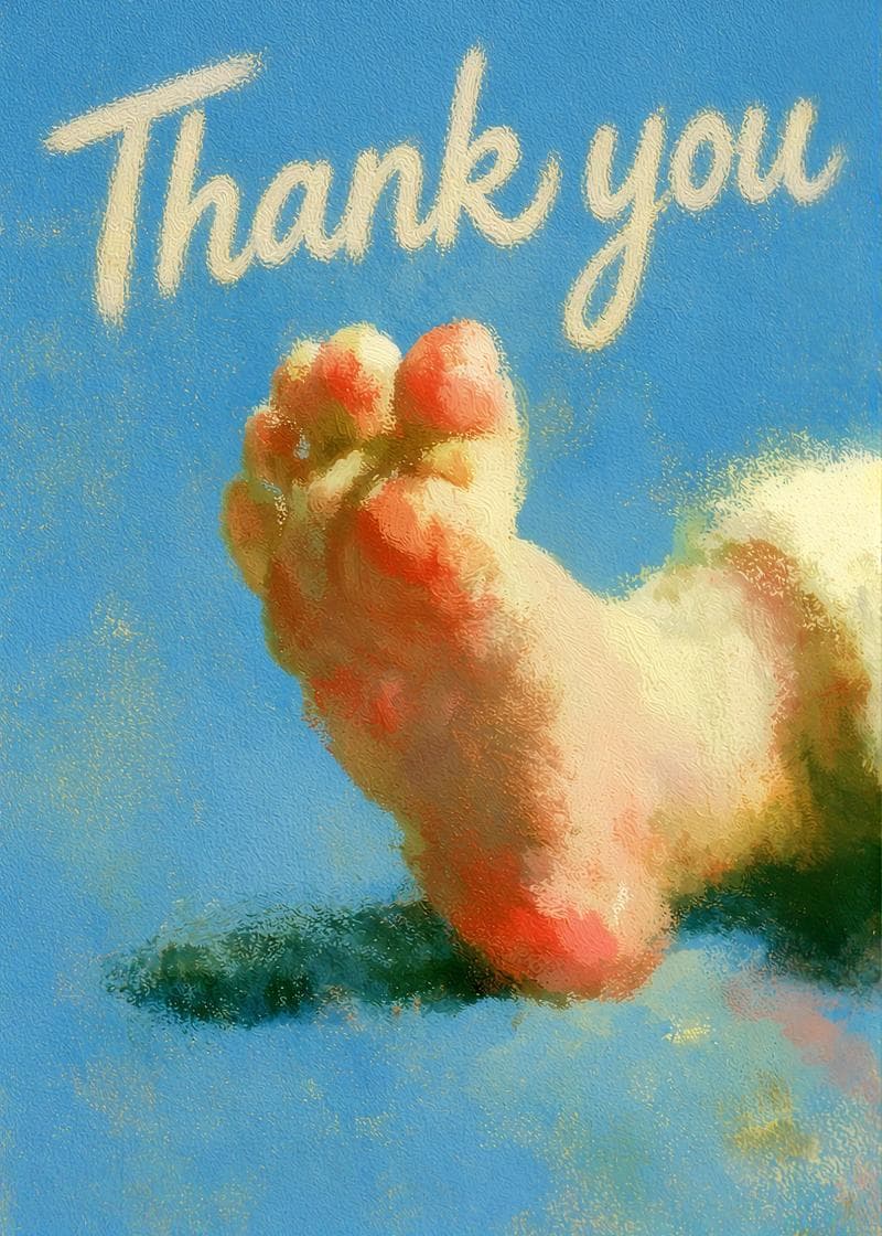 Tiny Toes Thank You card