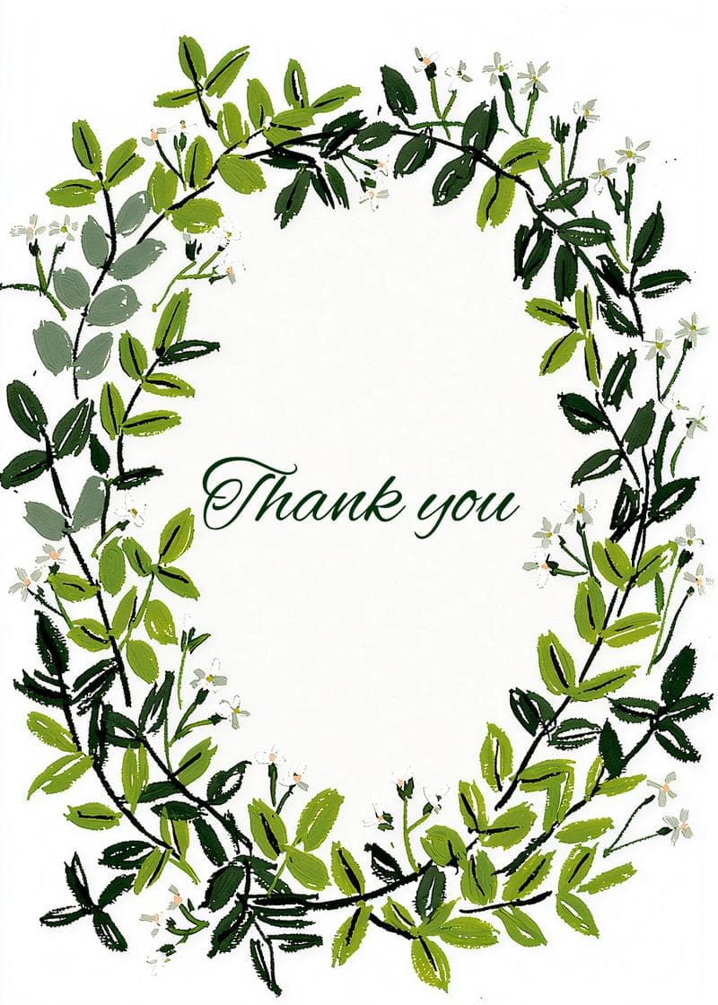 Greenery Wreath Thank You card