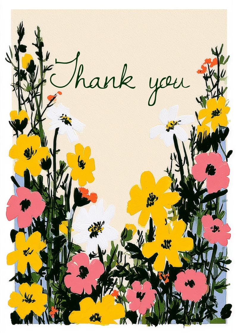 Wildflower Thank You card
