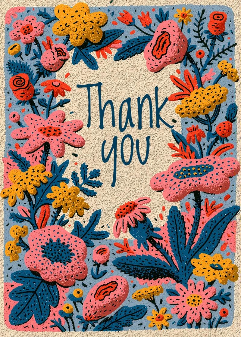 Vibrant Floral Thank You card