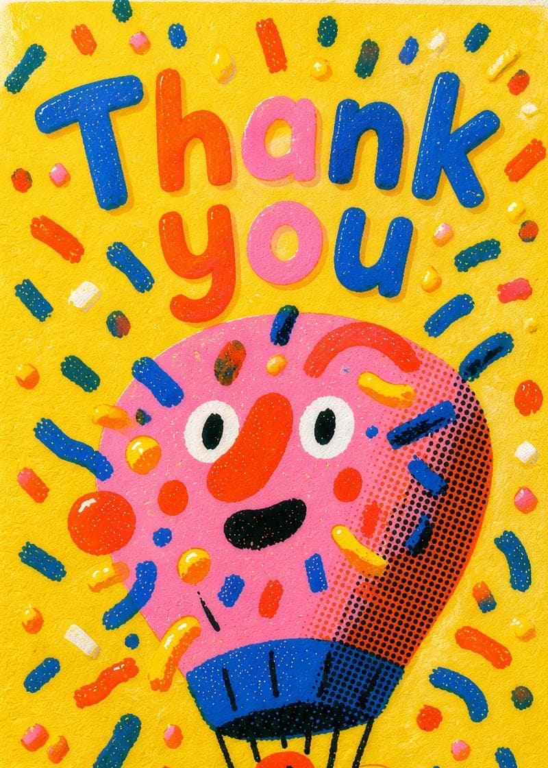 Hot Air Balloon Thank You card